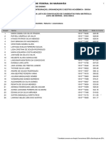 Lista de convocação de candidatos para matrícula em Sociologia na UFMA