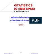 Biostatistics Using (Ibm-Spss) : DR Mahmoud Gabr