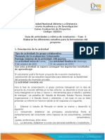 Guía de Actividad y Rúbrica de Evaluación - Unidad 2 - Fase 3 - Elaborar Los Diferentes Estudios para La Formulación Del Proyecto