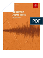 Specimen Aural Tests, Grades 1-3: New Edition From 2011 - Techniques of Music / Music Tutorials