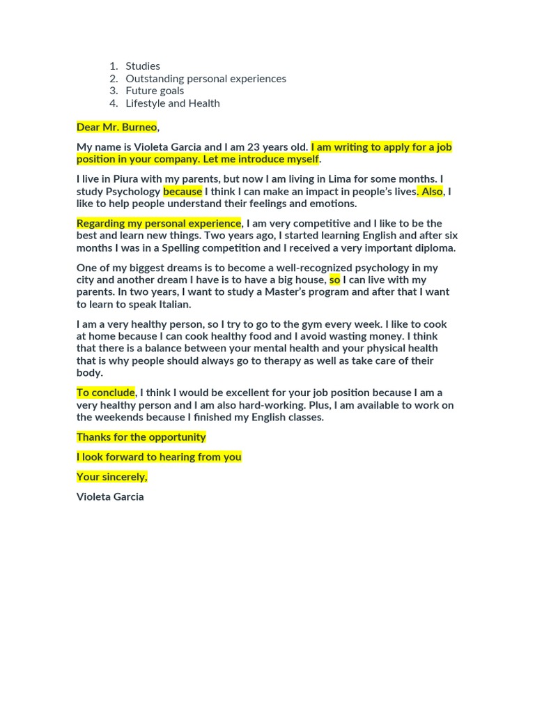 Cover Letter - Week 17 | PDF