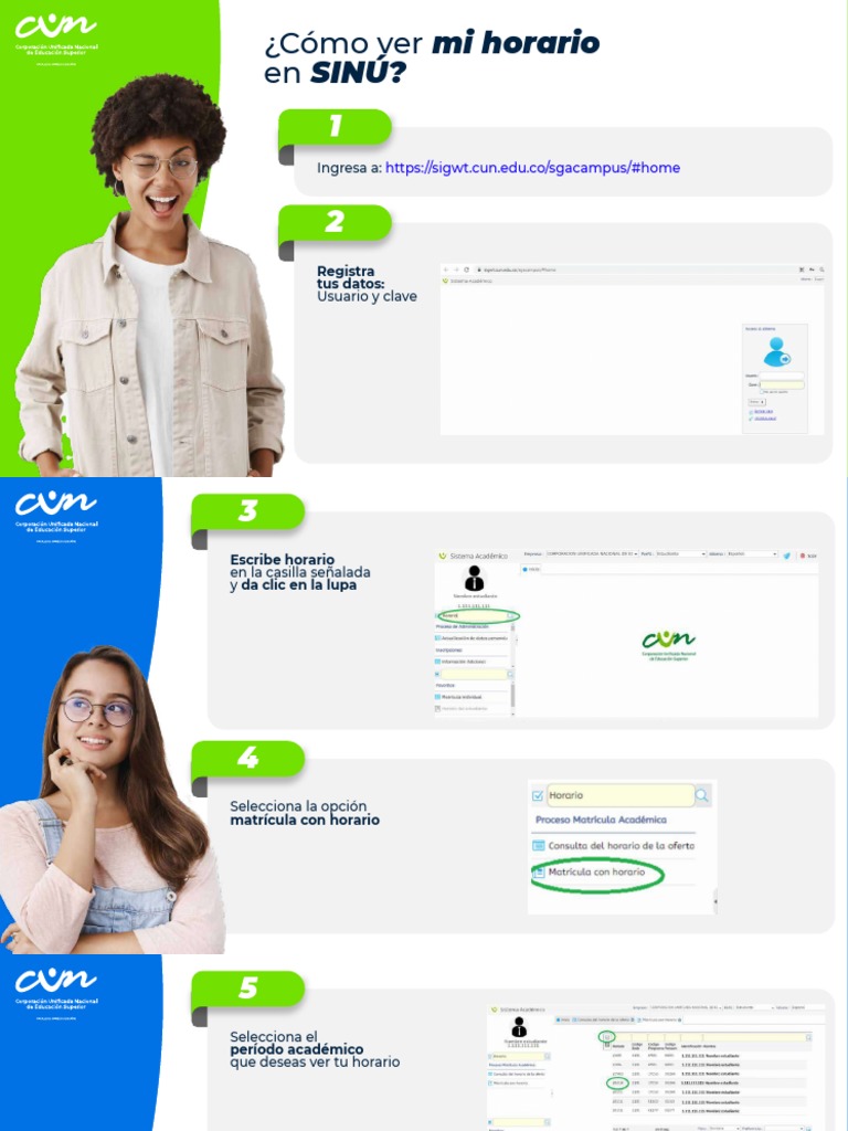 Cómo ver mi horario en SINÚ CUN | PDF | Crecimiento personal y profesional