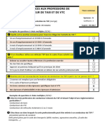 Exemple de Sujets Examen Taxi VTC