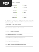 Familia de Palavras e Campo Lexical Exercicios | PDF