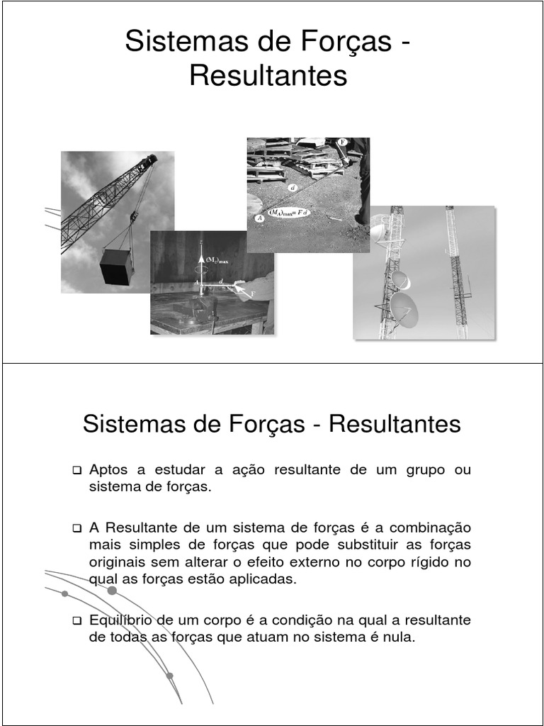 Resultantes em Sistemas de Forças | PDF | Torque | Iniciativa/Conjuntura