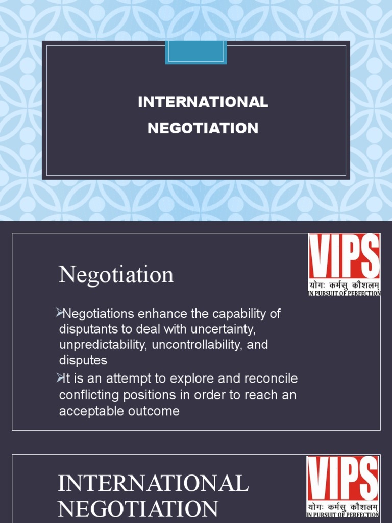INTERNATIONAL NEGOTIATION CAMBRIDGE intelligence overview