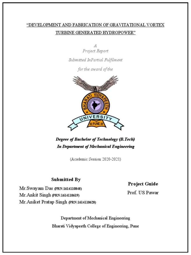 D Evelopment and Fabrication of Gravitational Vortex Turbine Generated ...