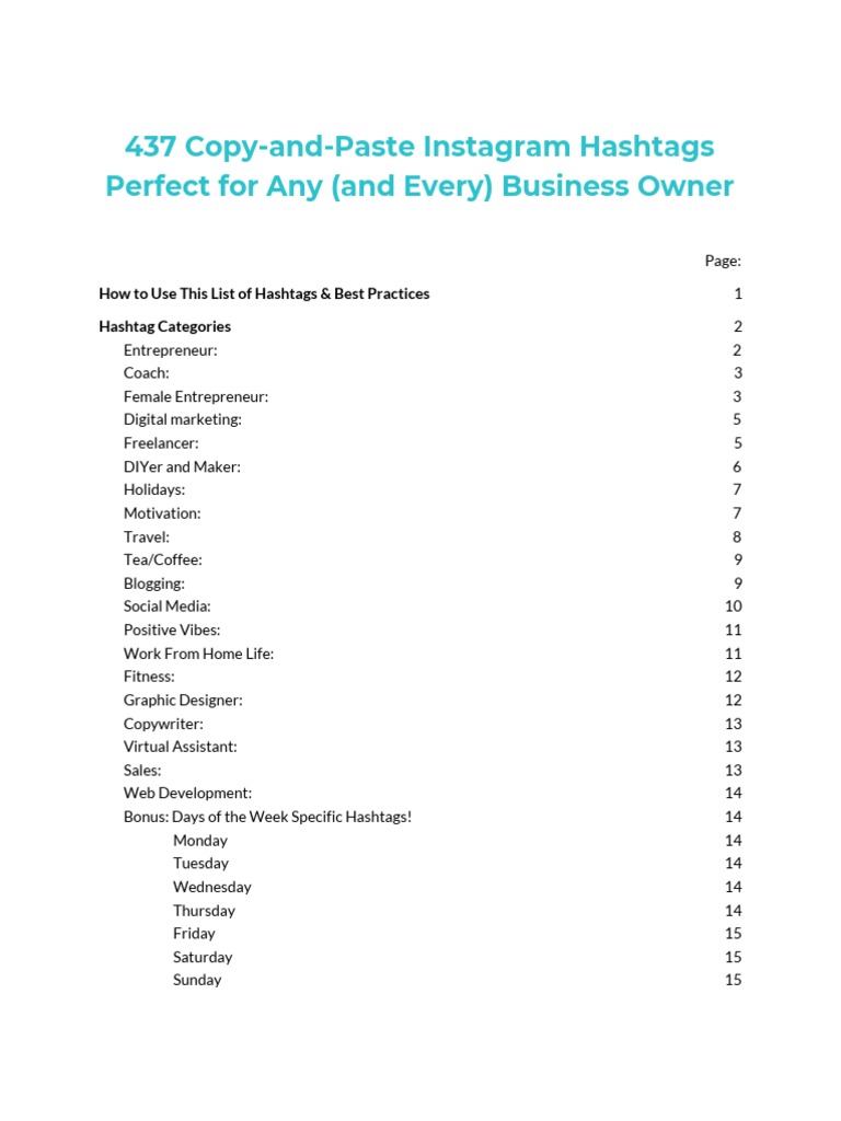 GET 437 Copy-and-Paste Instagram Hashtags Perfect For Any (And Every ...