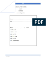 Answer All Questions: Igcse/O Level Physics Light Exercise