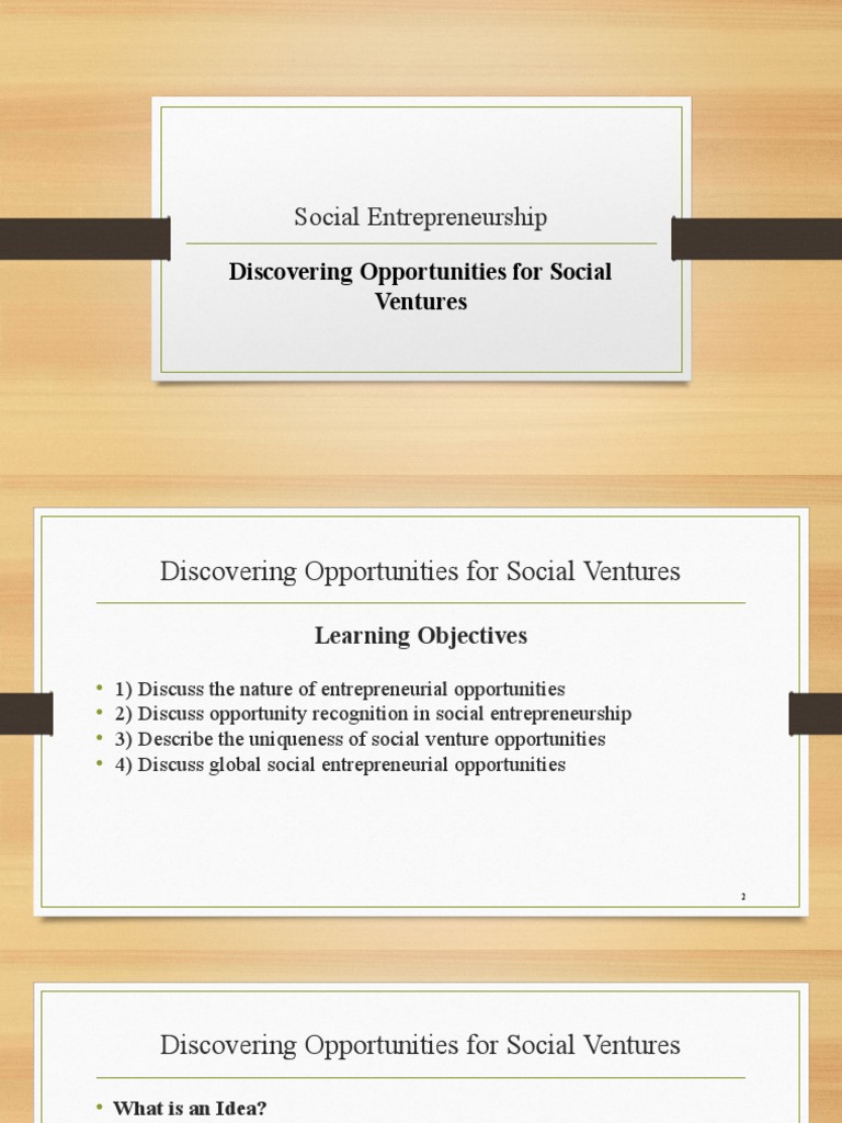 Social Entrepreneurship Opportunity Insights | PDF | Entrepreneurship ...