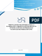 Orientaciones para La Elaboración de Informe Final de Proyecto 01 - 09 - 2021