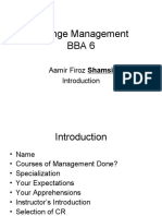 Change Management Bba 6: Aamir Firoz Shamsi