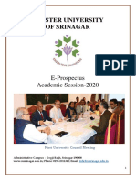 Cluster University of Srinagar: E-Prospectus Academic Session-2020