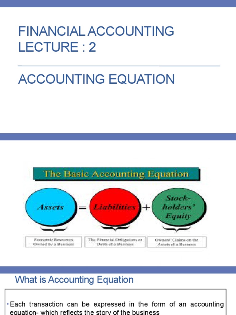 Understanding the Accounting Equation | PDF | Equity (Finance ...