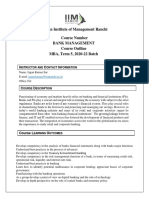 Course Outline Bank MGT MBA - Term 5