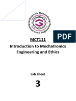 MCT111 Introduction To Mechatronics Engineering and Ethics: Lab Sheet