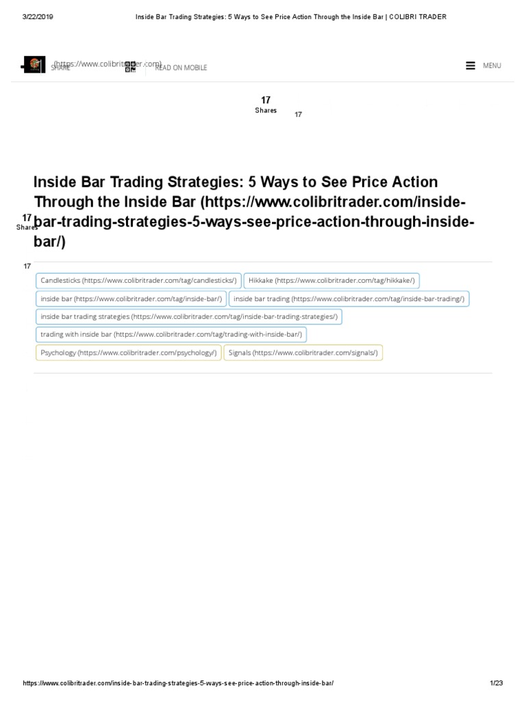 Inside Bar Trading Strategies Explained | PDF | Contract For Difference ...