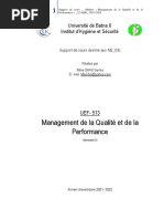 Cours Management de La Qualite Et de La Performance - L3qse s5. Mme S. Daas - 2021. 2022