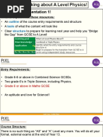 1 - PiXL Gateway Physics - Prior Knowledge