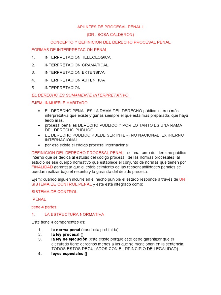 Apuntes de Derecho Procesal Penal | PDF | Derecho penal | Debido al proceso
