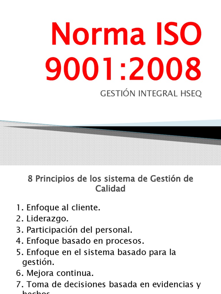 Principios de la Norma ISO 9001:2008 | PDF | Calidad (comercial ...