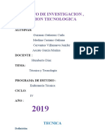 Informe Tecnica y Tecnologia