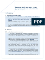 Produção de álcool etílico 70% para fins sanitários