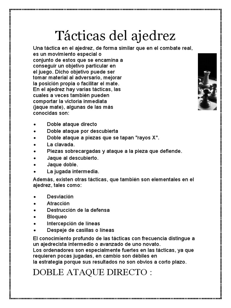 Tácticas Del Ajedrez | PDF | Teoría de juego | Juegos de mesa