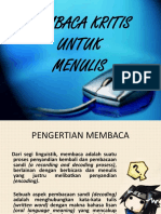 Membaca Kritis Untuk Menulis