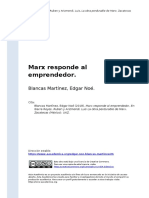 Blancas Martínez, Edgar Noé (2018). Marx Responde Al Emprendedor