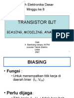 Transistor BJT: Kuliah Elektronika Dasar Minggu Ke 8