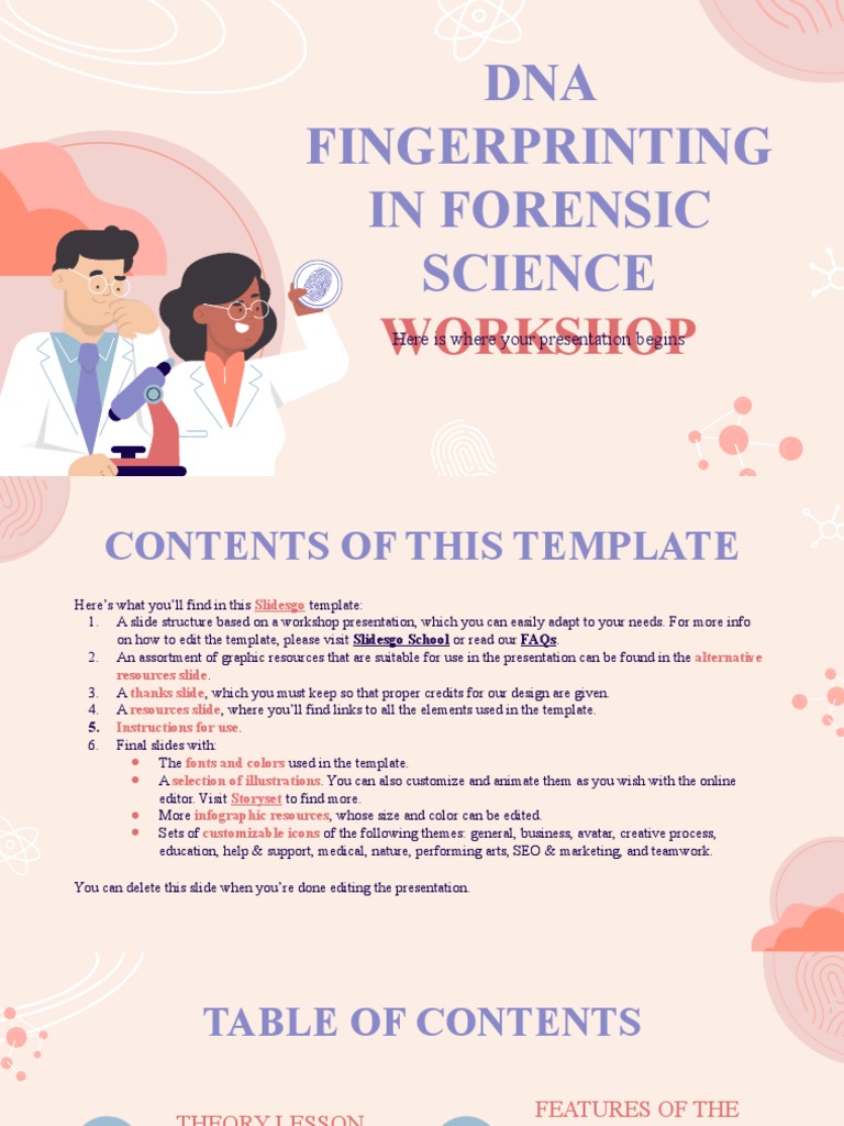 DNA Fingerprinting in Forensic Science Workshop by Slidesgo | PDF ...