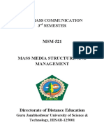 Mass Media Structure and Management Lesson on Print Media Organizational Structure