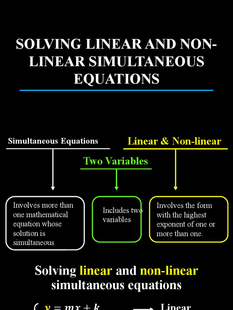 Solving Linear and Simultaneous Equations PDF Equations