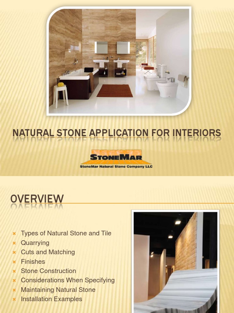 Natural Stone Applications Guide | PDF | Rock (Geology) | Countertop