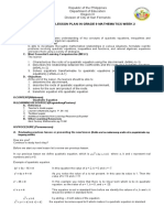 Detailed Lesson Plan in Grade 9 Mathematics Week 2