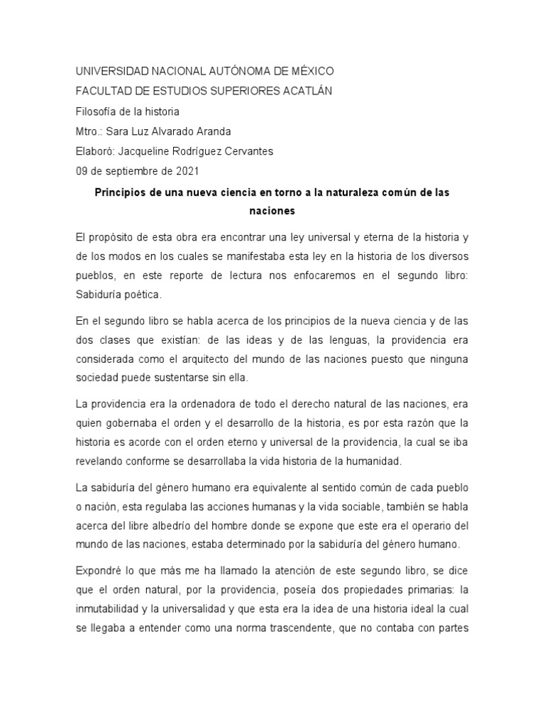Los Principios de La Nueva Ciencia | PDF | Nación | Razón