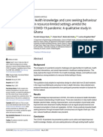 Health Knowledge and Care Seeking Behaviour in Resource-Limited Settings Amidst The COVID19 Pandemic A Qualitative Study in Ghana