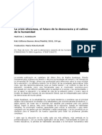 La crisis silenciosa, el futuro de la democracia y el cultivo