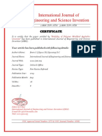 International Journal of Engineering and Science Invention: Certificate