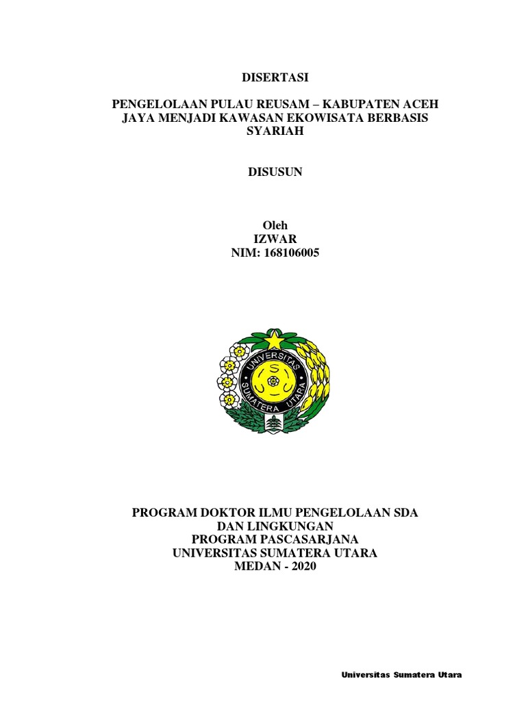 Disertasi Pengelolaan Pulau Reusam - Kabupaten Aceh Jaya Menjadi ...