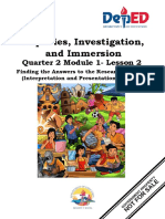 Inquiries, Investigation, and Immersion: Quarter 2 Module 1-Lesson 2