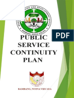 Public Service Continuity Plan Cover