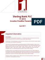 Sterling Bank PLC FY 2010 Investor-Creditor Presentation