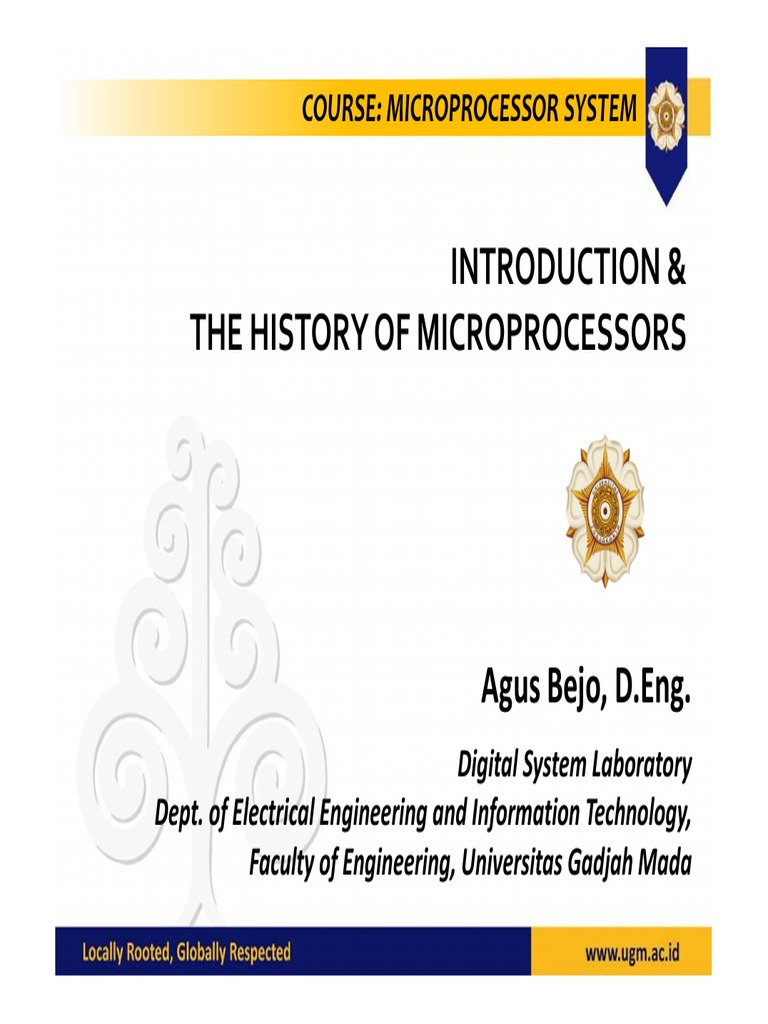 Lecture Note 01 - Introduction and The History of Microprocessors | PDF ...