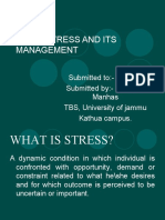 Work Stress and Its Management