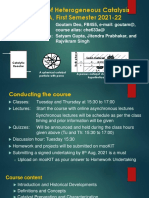 Principles of Heterogeneous Catalysis CHE633A, First Semester 2021-22