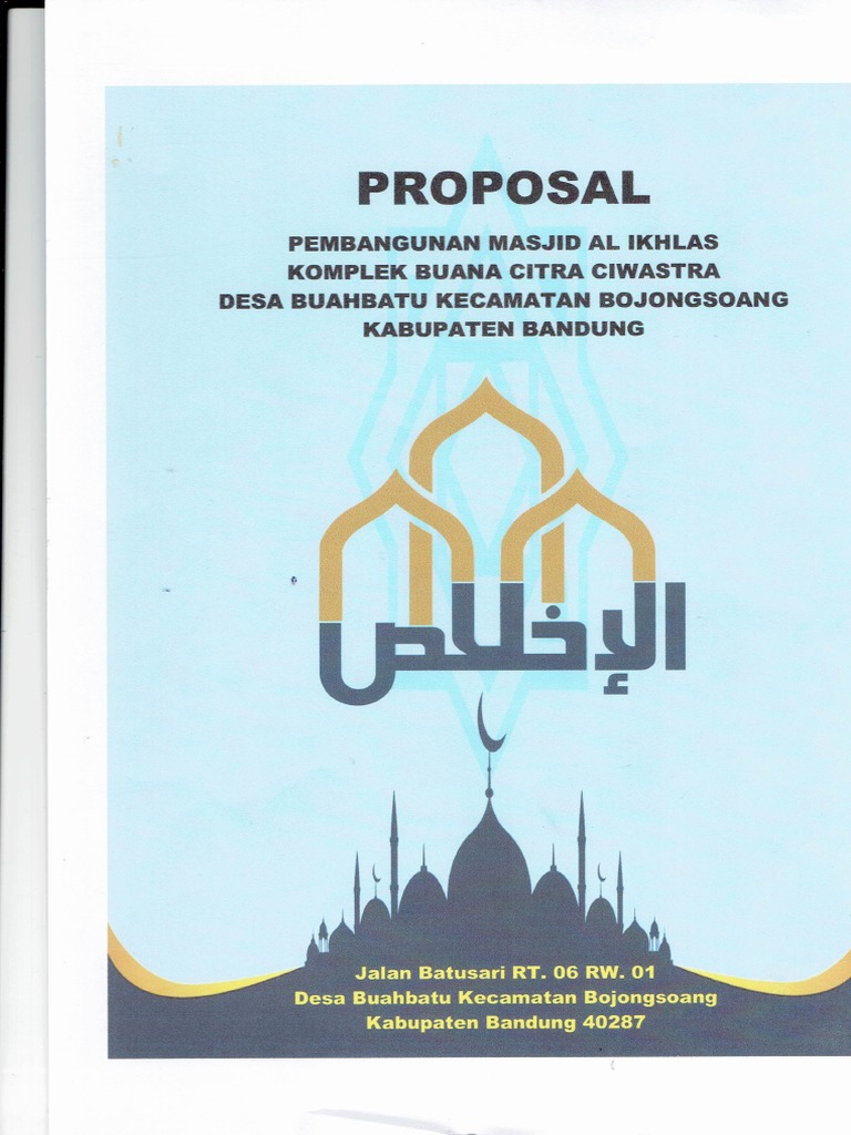 Proposal Pembangunan Masjid Al Ikhlas | PDF