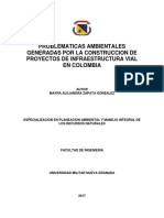 Problematicas Ambientales Generadas Por La Construccion de Proyectos de Infraestrutcura en Colombia TESIS DE ESPEICALIZACION