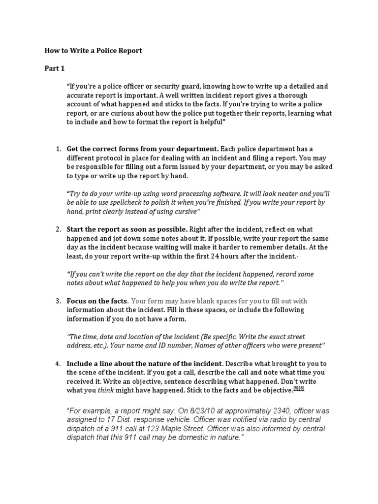 10 Police Report Examples In Pdf Examples How To Write A Police